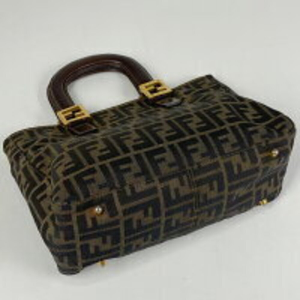 Fendi Zucca handbag tote bag brown canvas - Picture 2 of 6